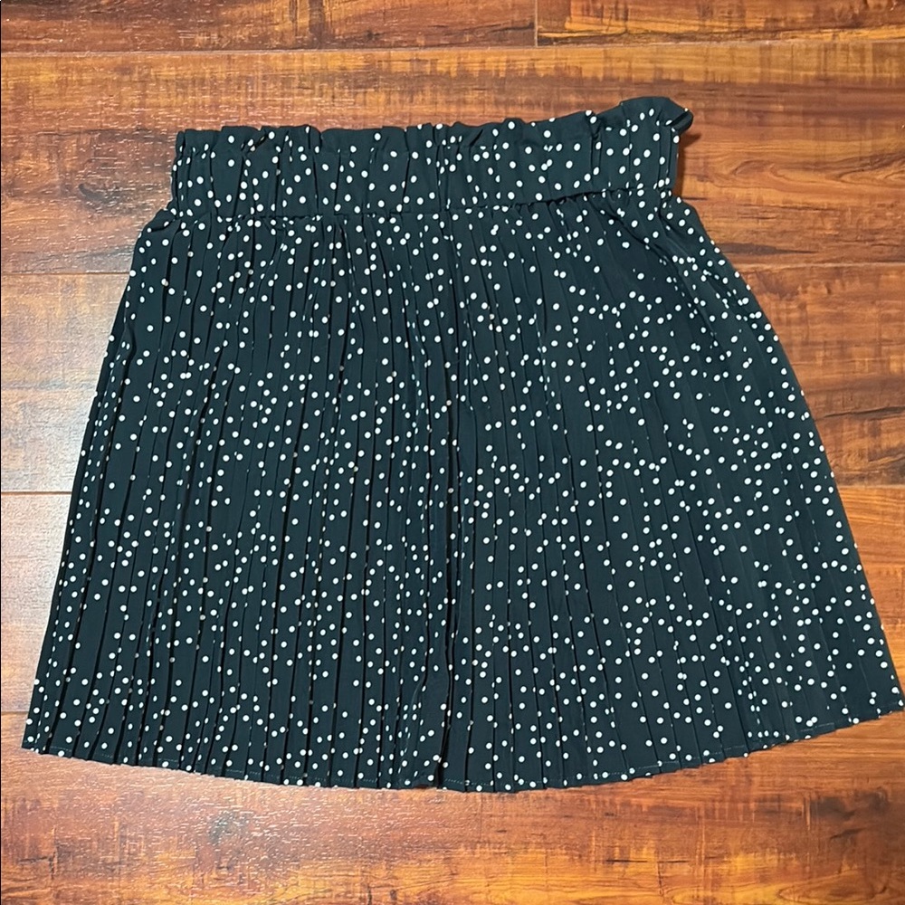 SHEIN Green Pleated Skater Mini Skirt